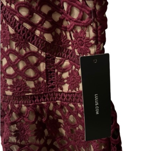 NWT Beauty and Lace Burgundy Mini Fit & Flare Dress Size Small - Picture 4 of 8